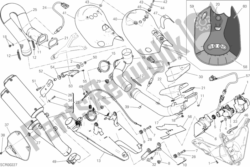 Toutes les pièces pour le Système D'échappement (jap) du Ducati Superbike 1299 ABS 2015